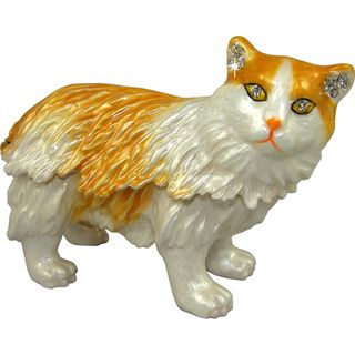 Objet d'art 'Siberian Cat' Trinket Box Collectible Figurines