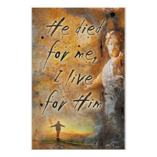 HE DIED FOR ME   Jesus Christ Religious Poster