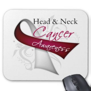Scroll Ribbon Head and Neck Cancer Awareness Mousepad