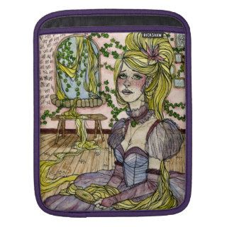 Rapunzel in Castle Watercolor Artwork Sleeve For iPads