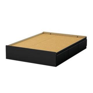 South Shore Furniture Majestic Full Size Storage Bed in Pure Black 3107211