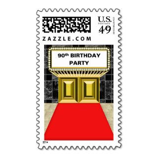 Broadway Marquee Red Carpet 90 th Birthday Party Postage