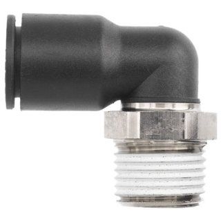 Brennan PCNY2501 04 04 PBT Push to Connect Tube Fitting, 90 Degree Elbow, 1/4" Tube OD x 1/4" NPT Male