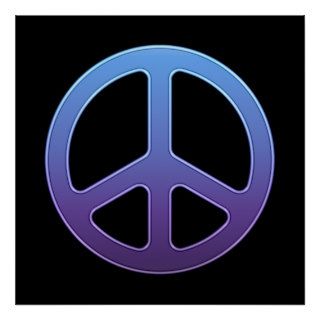 Blue Violet Peace Sign Poster
