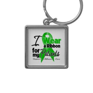 I Wear a Green Ribbon For My Patients Keychain