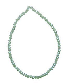 TENNESSEE CRAFTS 2710 Glass Beads, Faceted Bicone, Light Green Luster, 3mm
