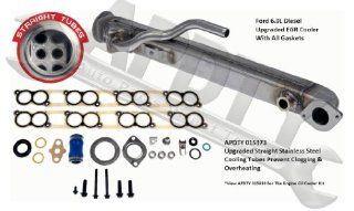 APDTY 015373 EGR Cooler Kit With Gaskets (Upgraded Stainless Straight Tube Design) For 2004 2010 Ford 6.0L Diesel (F250, F350, F450, F550, F650, F750)( 4C3Z9P456AJ) Automotive