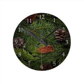Pine Cones and Branches Clock