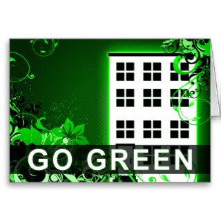 go green  hi fi building greeting card