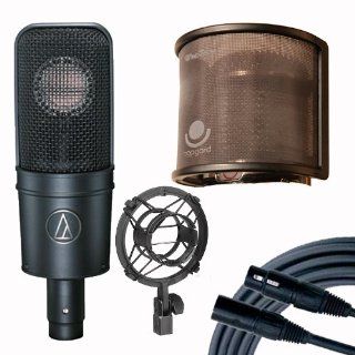 Audio Technica At4040 Microphone Package with Windtech Popgard and Mogami 25 Foot Cable  Professional Video Microphones  Camera & Photo