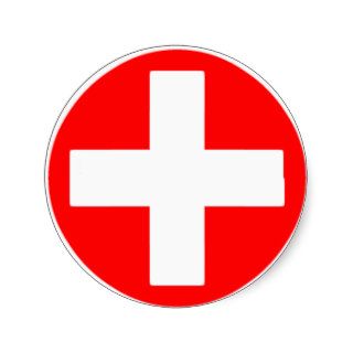 red cross round stickers