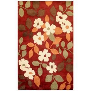 Rizzy Home Pandora Red Floral 8 ft. x 10 ft. Area Rug PR0830 8 x 10