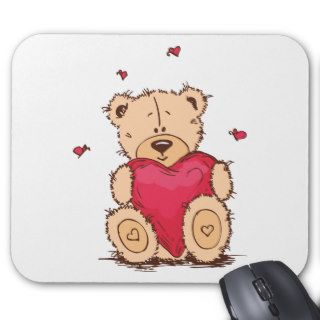 Cute Valentine's Day Teddy Bear Mousepads