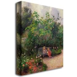 Camille Pissarro 'Gardern at the Hermitage Pontoise 1877' Canvas Art Trademark Fine Art Canvas