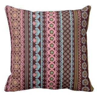 Boho Chic Stripe Pattern Throw Pillow