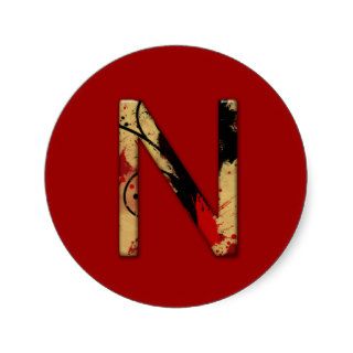 Capital letter "N" abstract design Round Stickers