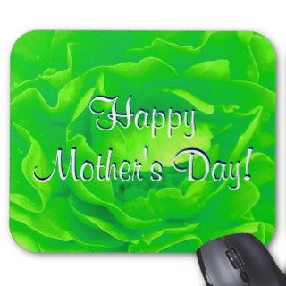 Happy Mother's Day Bright Green Rose Mouse Mat