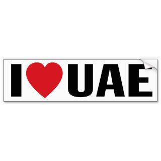 UAE   I Love UAE Bumper Stickers
