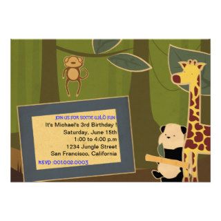 Jungle party  kids birthday party invites