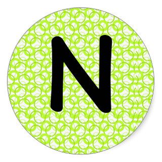 KRW Cool Lime Circle Letter N 3 Inch Sticker