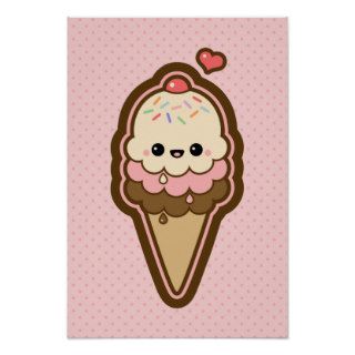 Cute Ice Cream Cone Poster