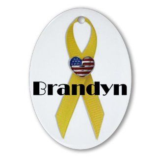Military Backer Brandyn (Yellow Ribbon) Oval Ornament   Decorative Hanging Ornaments