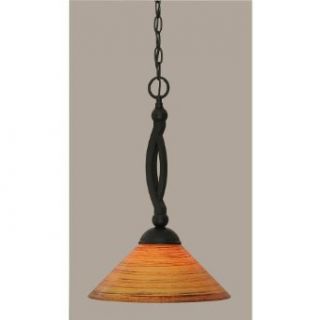 Toltec Lighting 271 MB 444 Bow   One Light Pendant, Matte Black Finish with Firr Saturn Glass   Ceiling Pendant Fixtures  