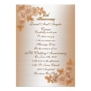 50th Anniversary vow renewal Invitation roses
