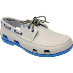 Men's Crocs Beach Line Boat Shoe Pearl White/Ocean Crocs Loafers