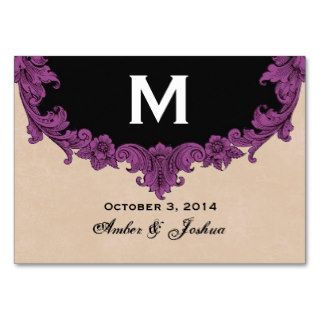 Purple Vintage Wedding Custom Monogram Celebration Business Cards