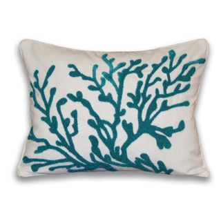 Dory Coral Embroidered Towel stitch Pillow Thro Throw Pillows