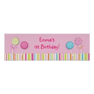 Sweet Lollipop Candy Baby Shower Banner Sign Print