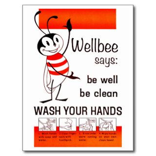 Wellbee CDC WASH YOUR HANDS Advertisement Poster Postcards