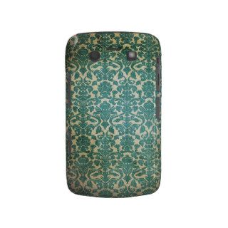 Vintage Teal Green Damask Pattern Background Blackberry Bold Case