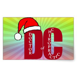 Santa DC Doctor of Chiropractic Christmas Logo Rectangle Sticker