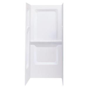 MUSTEE Durawall 32 in. x 32 in. x 73 1/4 in. Three Piece Direct to Stud Shower Wall in White 732WHT
