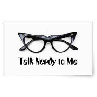 Talk Nerdy + Glasses Rectangle Stickers