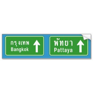Bangkok Pattaya Ahead ⚠ Thai Traffic Sign ⚠ Bumper Stickers