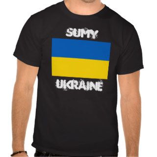 Sumy, Ukraine with Ukrainian flag T Shirts