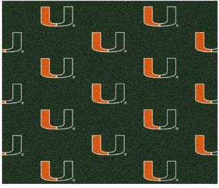 11'x13' MIAMI  Milliken NCAA College Sports Team Repeat Logo 100% Nylon Pile Fiber Broadloom Custom Area Rug Carpet with Premium Bound Edges  Football Equipment  Sports & Outdoors