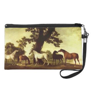 Five Brood Mares  by George Stubbs Wristlet Purse