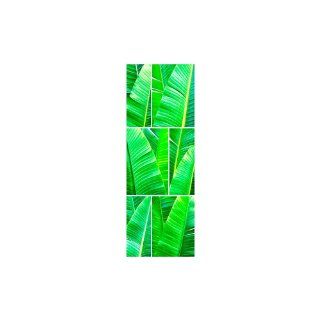 LMT Tile SH1033FLAT 9630 Tropical Greens Shower Mural, Flat, 96 Inch Wide by 30 Inch Tall, Blue/White   Wall Decor Stickers  
