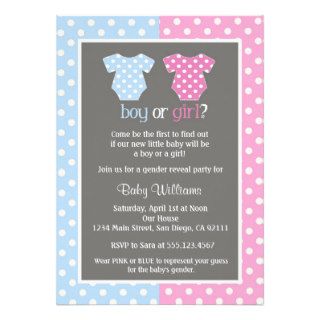 Gender Reveal Party Baby Shower Invitations