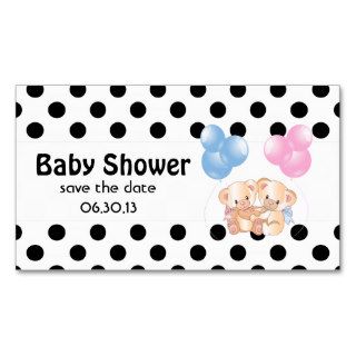 Baby Shower Save the Date Bears and Polka Dots Business Card Templates