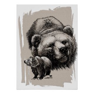 Grizzly Bear Portrait Print