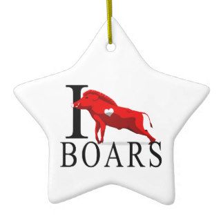 I Love Boars Christmas Tree Ornament