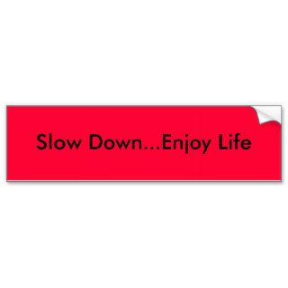 Slow DownEnjoy Life Bumper Sticker