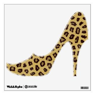 leopard print diva high heel wall decals