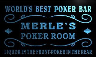 qn465 b Merle's Best Poker Man Cave Liquor Bar Beer Neon Light Sign  