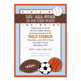 All Star Sport Baby Shower Invitation
